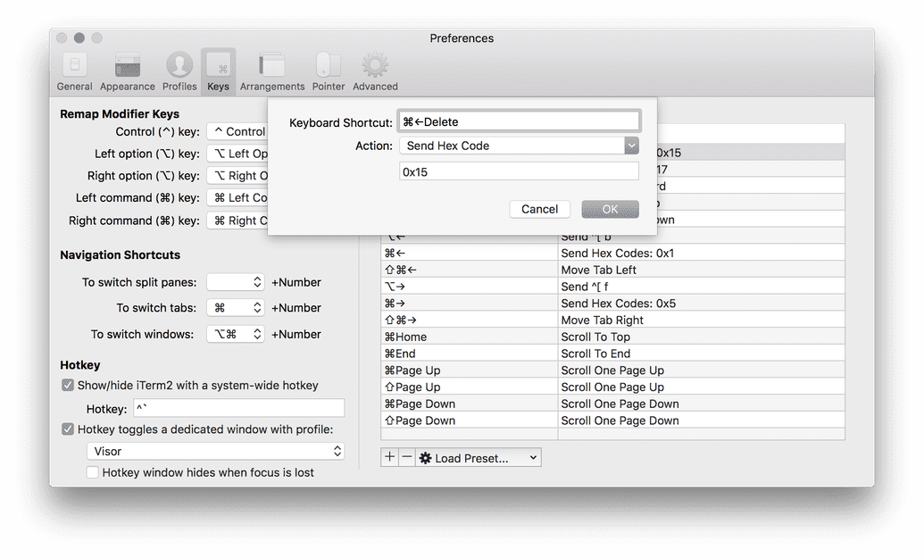 iterm move cursor to beginning of line